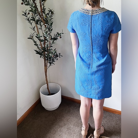Lily Pulitzer Arie Stretch Shift Dress Bennet Blue Paradise Pucker Jacqu… - Picture 4 of 8